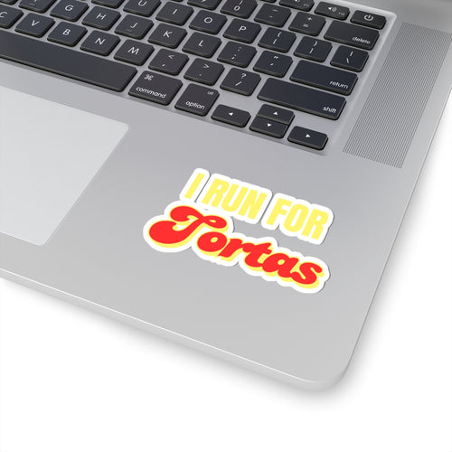 I Run For Tortas Sticker — Retro Foodie Kiss-Cut Decal
